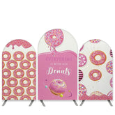 Lofaris Sweet Donut Theme Pink White Birthday Arch Backdrop Kit